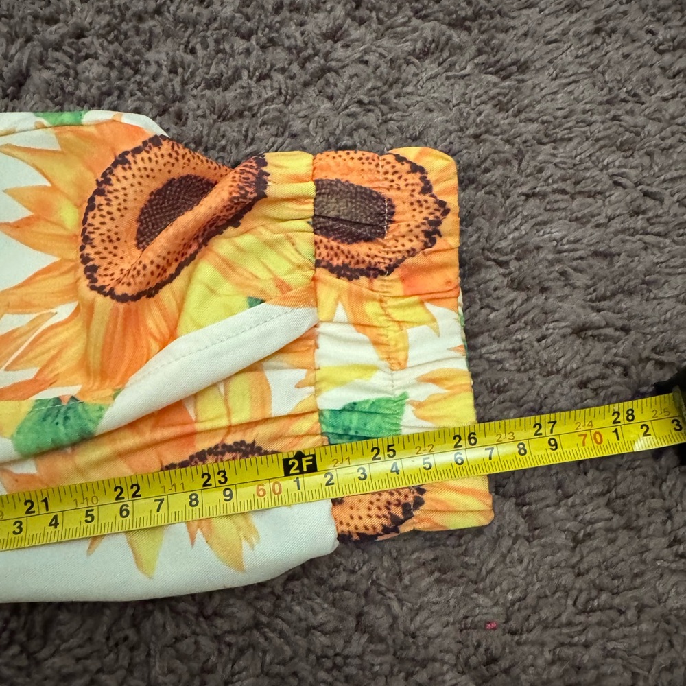 L’Atiste Sunflower Satin Jumpsuit Short Sleeve Jogger Oversized Size S Small - Picture 8 of 9
